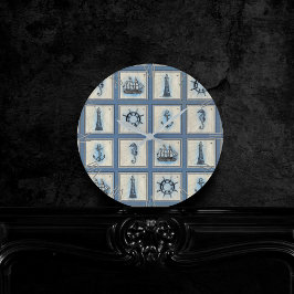 タ航海のイル |ブルーライトハウスいかり船車 ラウンド壁時計