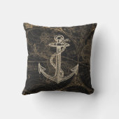 タ航海のンいかりオンブラックヴィンテージワールドマップ アウトドアクッション (裏面)