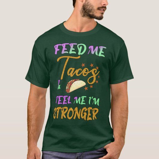 タ食べ物を与えコスを聞いて強いと言ってくれ Tシャツ (正面)