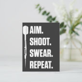 ダおもしろいーツ問題ダーツボードおもしろいホビーダーツプレイ ポストカード (スタンド正面)