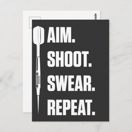 ダおもしろいーツ問題ダーツボードおもしろいホビーダーツプレイ ポストカード (正面/裏面)