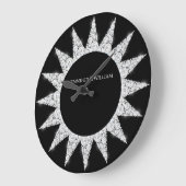 ダイきらきら光るヤモンドエレガントウェディングギフトカスタムブラック ラージ壁時計 (傾斜)