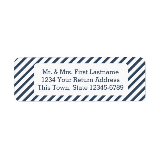 ダイアゴストライプルネイビーブルー ラベル (正面)