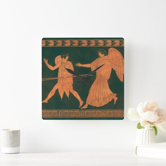 ダイアナと天使、ローマヴィンテージ神話 スクエア壁時計 (ホーム)