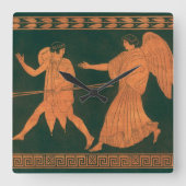 ダイアナと天使、ローマヴィンテージ神話 スクエア壁時計 (正面)