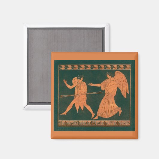 ダイアナと天使、ヴィンテージ ローマ神話 マグネット (正面/裏面)