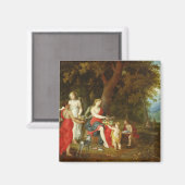 ダイアナと彼女の乙女，狩り後， 1626 マグネット (正面/裏面)
