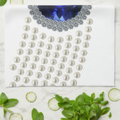 ダイアナのサファイアのチョークバルブのネックレス キッチンタオル (折り畳み)