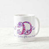 ダイアナの一流の意味名前入りなDモノグラムのマグ コーヒーマグカップ (正面右)