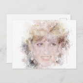 ダイアナザピープルプリンセス水彩ポートレート ポストカード (正面/裏面)
