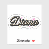 ダイアナ名かわいいデザイン シール (シート)