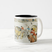 ダイアナ木の結婚式: 教会から戻ること ツートーンマグカップ (正面右)