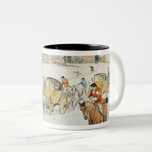 ダイアナ木の結婚式: 教会から戻ること ツートーンマグカップ (正面右)