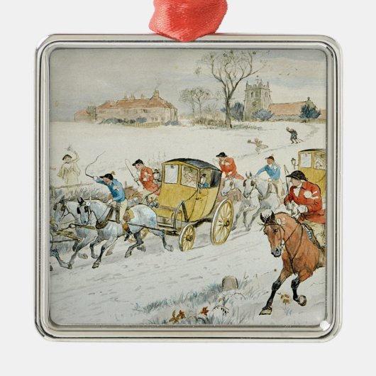 ダイアナ木の結婚式: 教会から戻ること メタルオーナメント (正面)