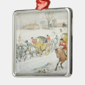 ダイアナ木の結婚式: 教会から戻ること メタルオーナメント (左)