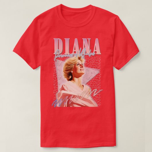 ダイアナ90sレトロエステティックファンデザイン tシャツ (デザイン正面)
