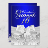 ダイアモかわいらしンドボー王室のブルースウィート16招待状 招待状 (正面/裏面)