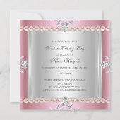 ダイアモエレガントンドピンクスウィート16 16パーティー3 招待状 (裏面)