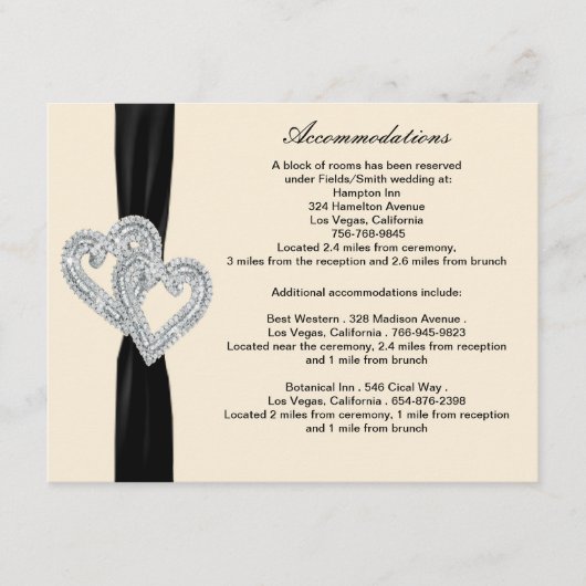 ダイアモエレガントンドブラックリボンのエンクロージャカード エンクロージャーカード (正面)