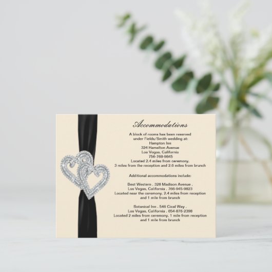 ダイアモエレガントンドブラックリボンのエンクロージャカード エンクロージャーカード (スタンド正面)