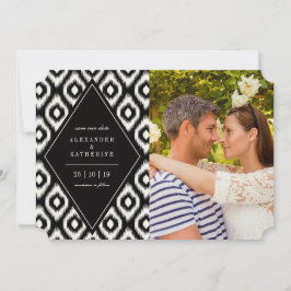 ダイアモスタイリッシュンモダンドイカット写真Save The Date Card セーブザデート
