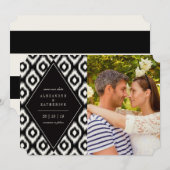 ダイアモスタイリッシュンモダンドイカット写真Save The Date Card セーブザデート (正面/裏面)