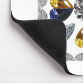 ダイアモユニークンドアート、イエローブルー(ハート) マウスパッド (コーナー)