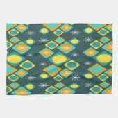 ダイアモンオバルズスターバストティール（緑がかった色） キッチンタオル (横)