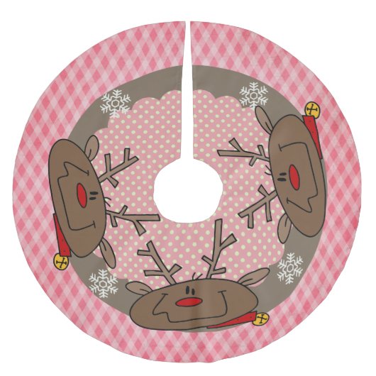 ダイアモンズアンドドットトレンディアホリデーツリースカート ブラッシュドポリエステルツリースカート (正面)