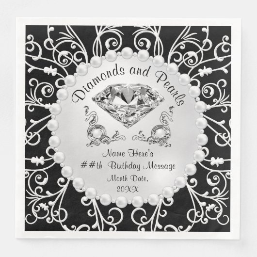 ダイアモンズアンドパールパーティーテーマナプキンス (正面)