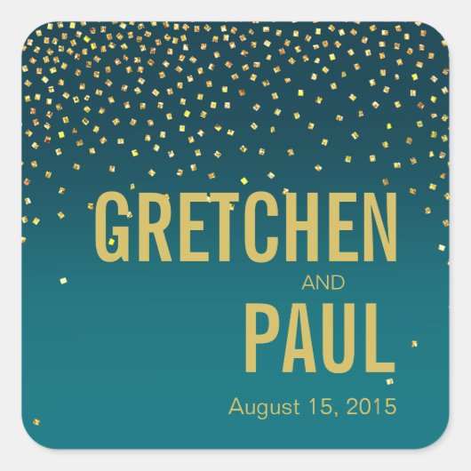 ダイアモンズインザスカイフリットデカール |ターコイズ スクエアシール (正面)