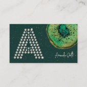 ダイアモンズエメラルドアガテイニシャルAレターモノグラム 名刺 (正面)