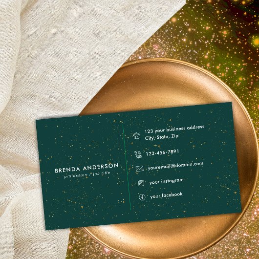 ダイアモンズエメラルドアガテイニシャルBレターモノグラム 名刺