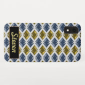 ダイアモンズゴールデンブルージェムズ名前をカスタムする Case-Mate iPhoneケース (裏面(横))