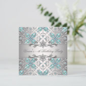 ダイアモンズシルバーブルーすべての行事パーティの招待状 招待状 (スタンド正面)