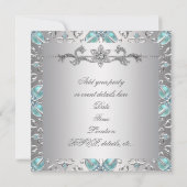 ダイアモンズシルバーブルーすべての行事パーティの招待状 招待状 (裏面)