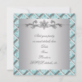 ダイアモンズシルバーブルーすべての行事パーティの招待状 招待状 (裏面)