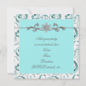 ダイアモンズシルバーブルーすべての行事パーティー 招待状 (裏面)