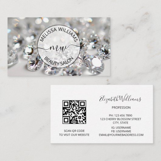 ダイアモンズジュエラージュエリーストアロゴ 名刺 (正面/裏面)