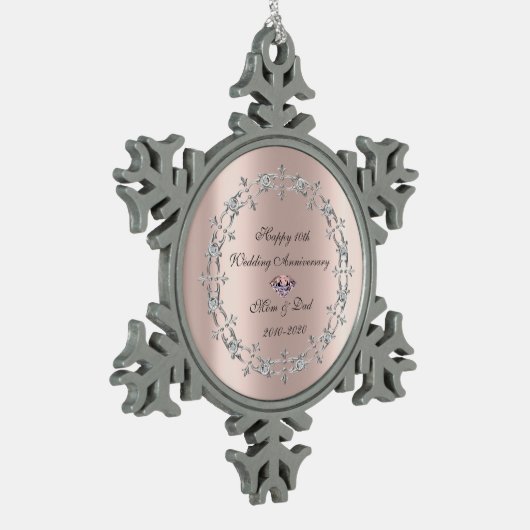 ダイアモンズスワーズバラ金ゴールド結婚10周年 スノーフレークピューターオーナメント (左)