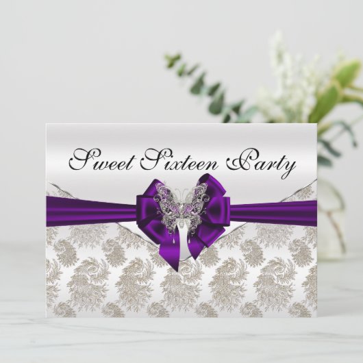 ダイアモンズダマスクとバタフライSweet sixteen 招待状 (スタンド正面)