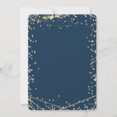ダイアモンズネイビーブルー金ゴールド40th誕生日パーティー 招待状 (裏面)