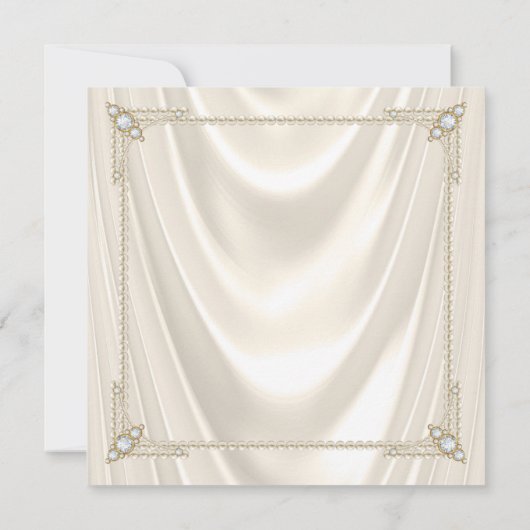 ダイアモンズパールサテンピンクプリンセスベビーシャワー 招待状 (裏面)