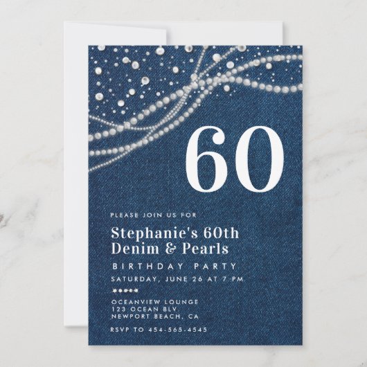 ダイアモンズパールデニエレガントムクラシー60誕生日 招待状 (正面)