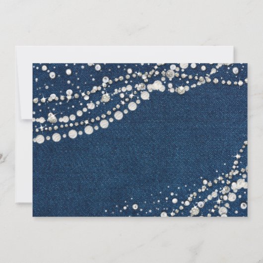 ダイアモンズパールデニムシックファブラス50誕生日 招待状 (裏面)