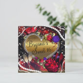 ダイアモンズパールハートハイヒールズスウィート16 招待状 (スタンド正面)