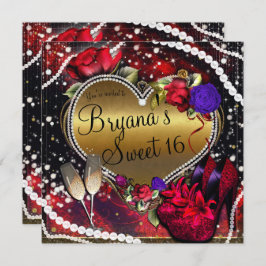 ダイアモンズパールハートハイヒールズスウィート16 招待状