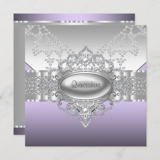 ダイアモンズパールパープルキンセアニェラ招待状 招待状 (正面/裏面)