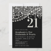 ダイアモンズパール白黒21stバースデーディナー 招待状 (正面)