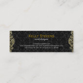 ダイアモンズブラック&金ゴールドパターンフローラマスク スキニー名刺 (裏面)